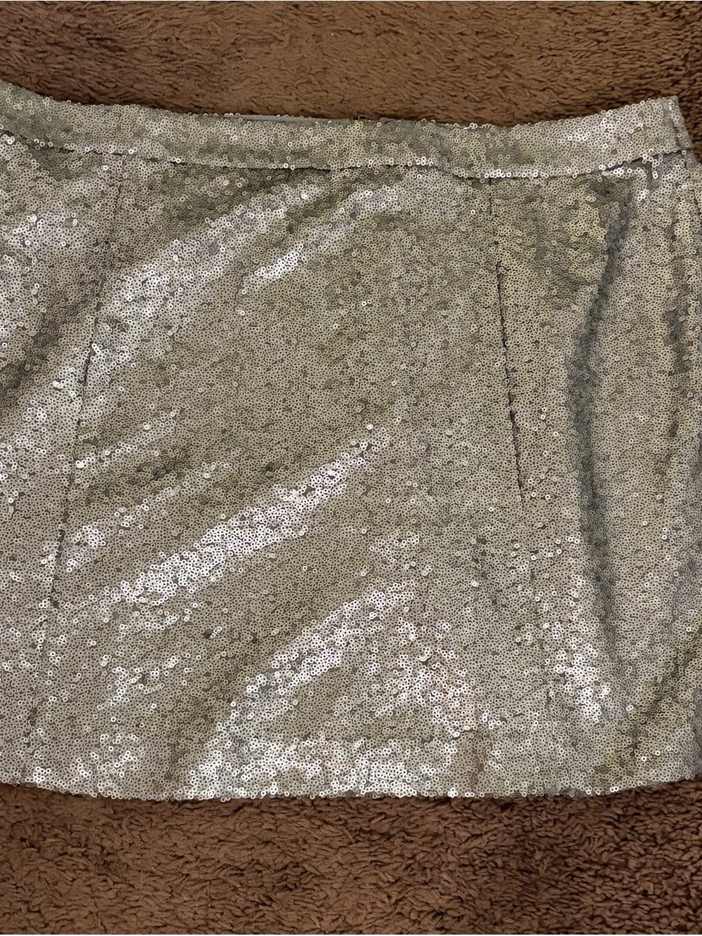 Decree Silver Sequin Mini Skirt